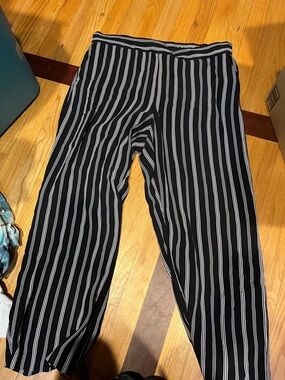 Black & White Vertical Stripe Pants